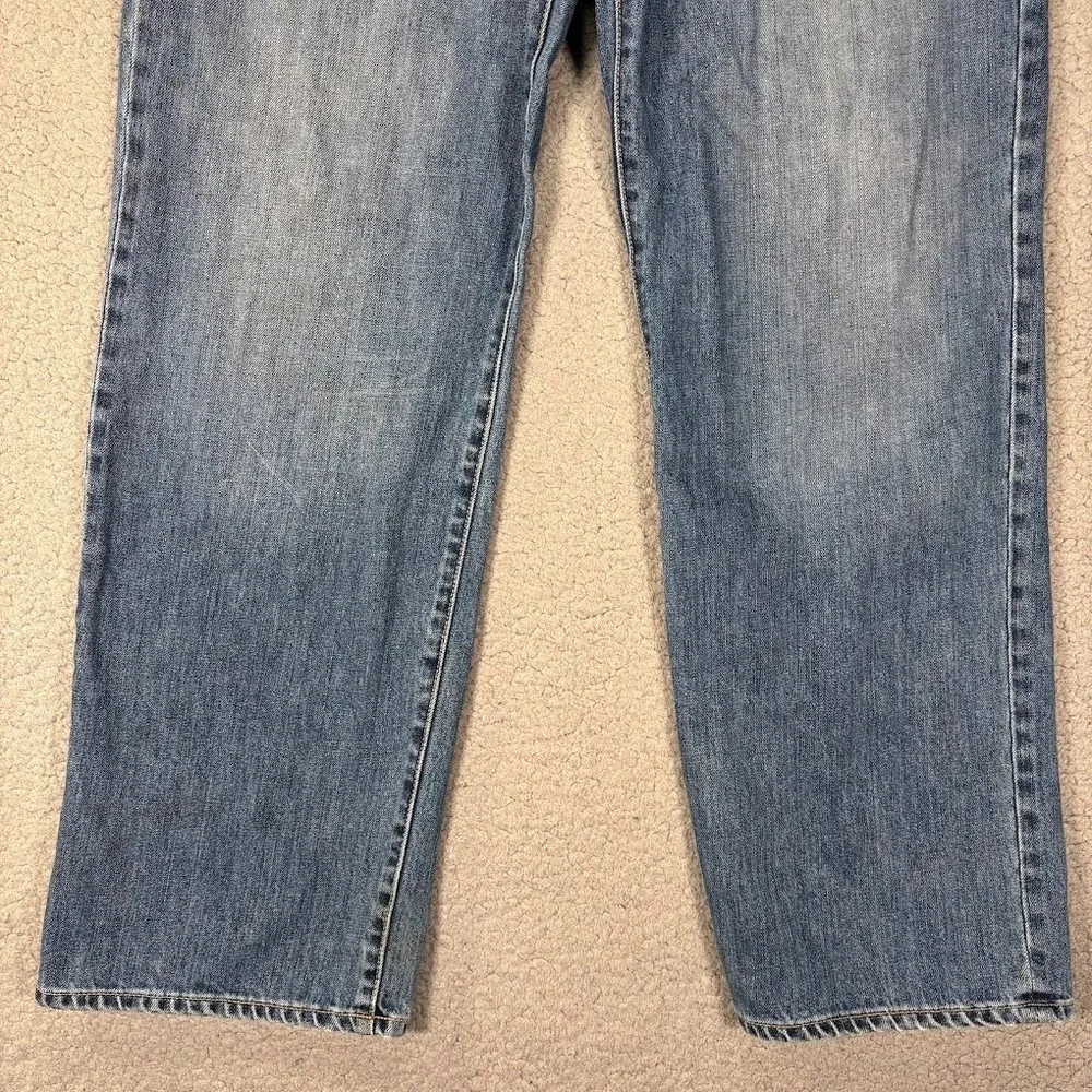 J Crew Jeans 36x32 Mens Straight Leg Baggy Loose Relaxed Wide Whiskering Faded *